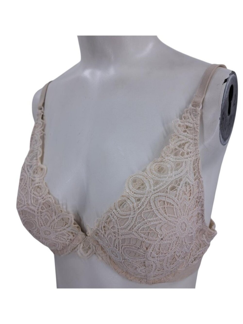ThirdLove Boho Lace Uplift Lace Underwire Bra Size 34B 1/2 Cream Padded